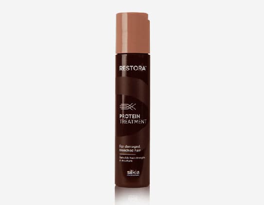 Restora Protein Treatment rebuilds hair strength and structure. It is suitable for damaged and bleached hair and the results last up to six weeks.